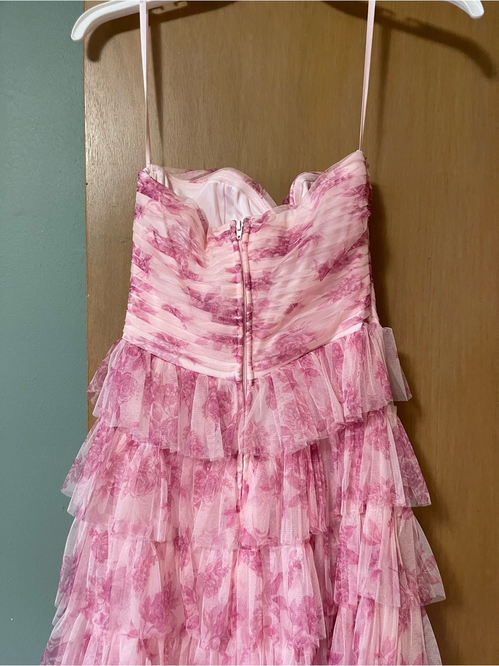 Windsor Blush Pink Strap Spaghetti Ruffle Dress - Picture 3 of 5